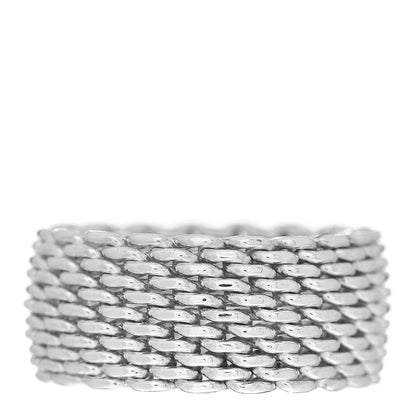 Tiffany Sterling Silver Somerset Mesh Ring 53 6.5 3 of 4