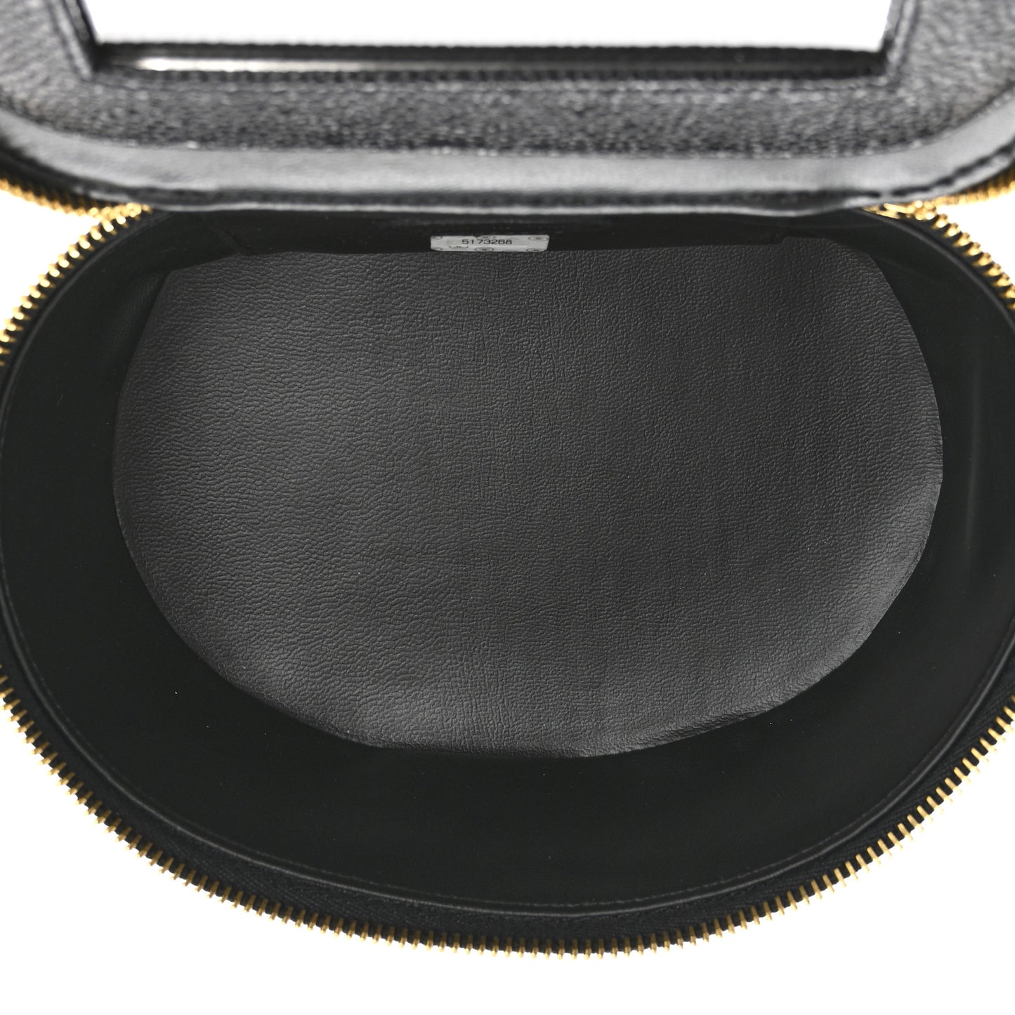 Caviar Round Jewelry Travel Case  Black