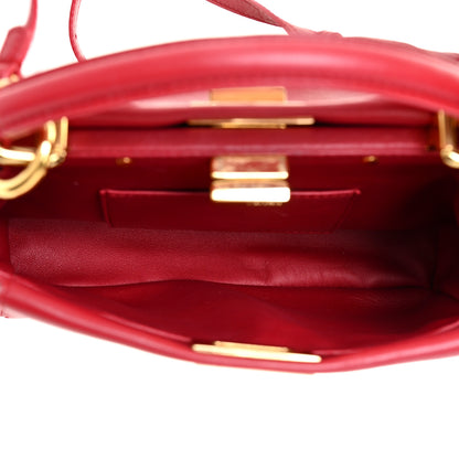 Fendi Nappa Mini Peekaboo Iconic Satchel Fragola 4 of 17