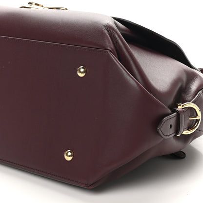 Salvatore Ferragamo Calfskin Fiamma Bag Rouge Black 9 of 11