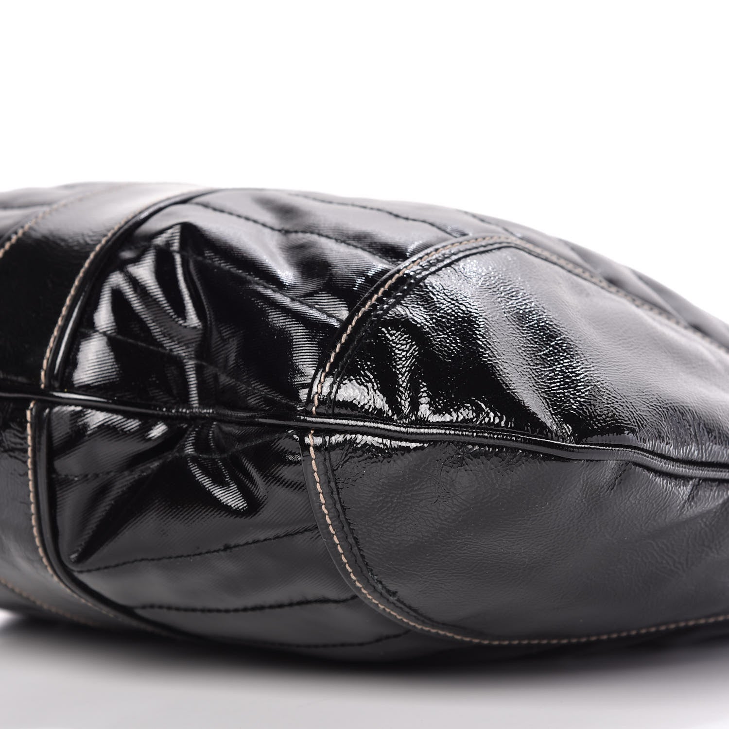 Gucci Patent Calfskin Medium Snow Glam Hobo Black 7 of 13