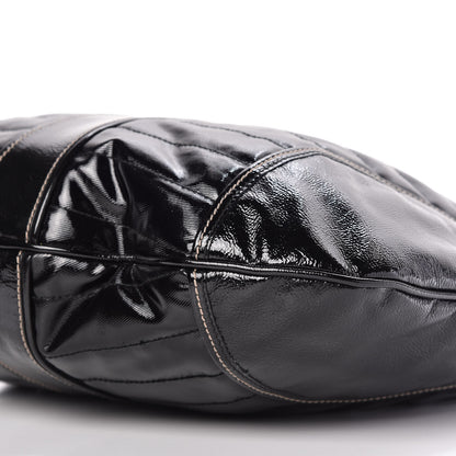 Gucci Patent Calfskin Medium Snow Glam Hobo Black 7 of 13