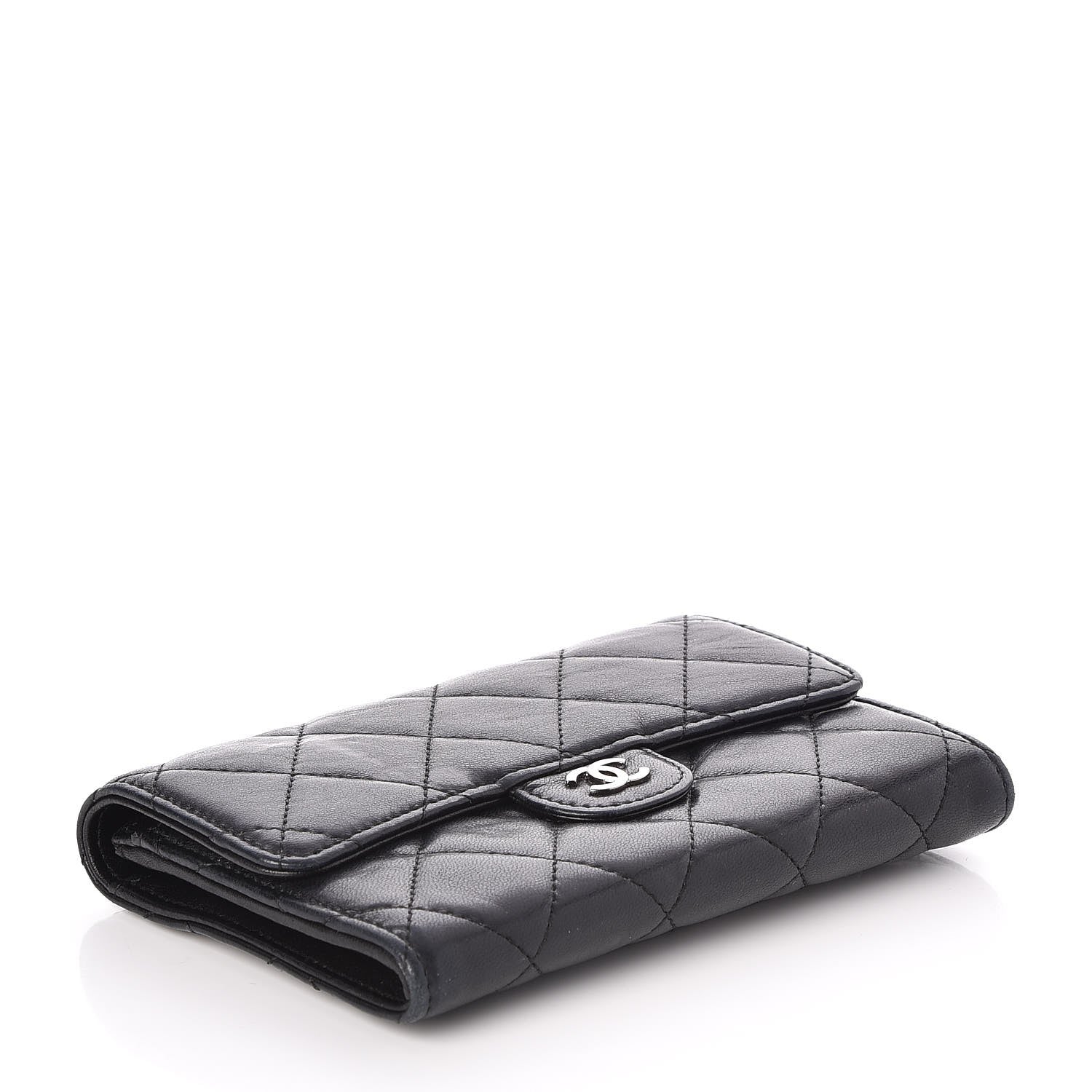Chanel Lambskin Quilted Small Flap Wallet Black 4 of 9