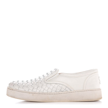 Bottega Veneta Nappa Intrecciato Slip On Sneakers 37 Bianco White 1 of 9
