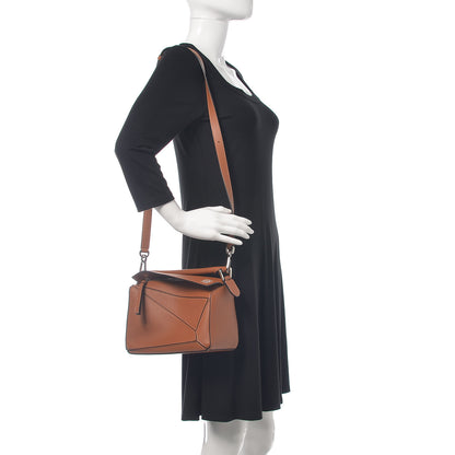 Loewe Calfskin Small Puzzle Bag Tan 2 of 9