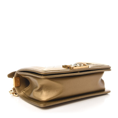 Chanel Metallic Patent Calfskin Quilted Small Boy Flap Gold 5 of 11