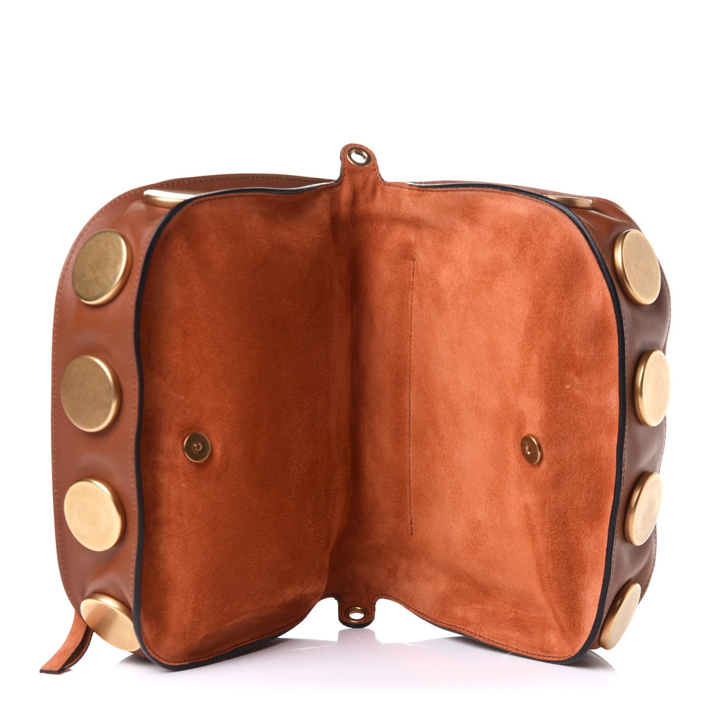 Suede Smooth Calfskin Kurtis Shoulder Bag Classic Tobacco