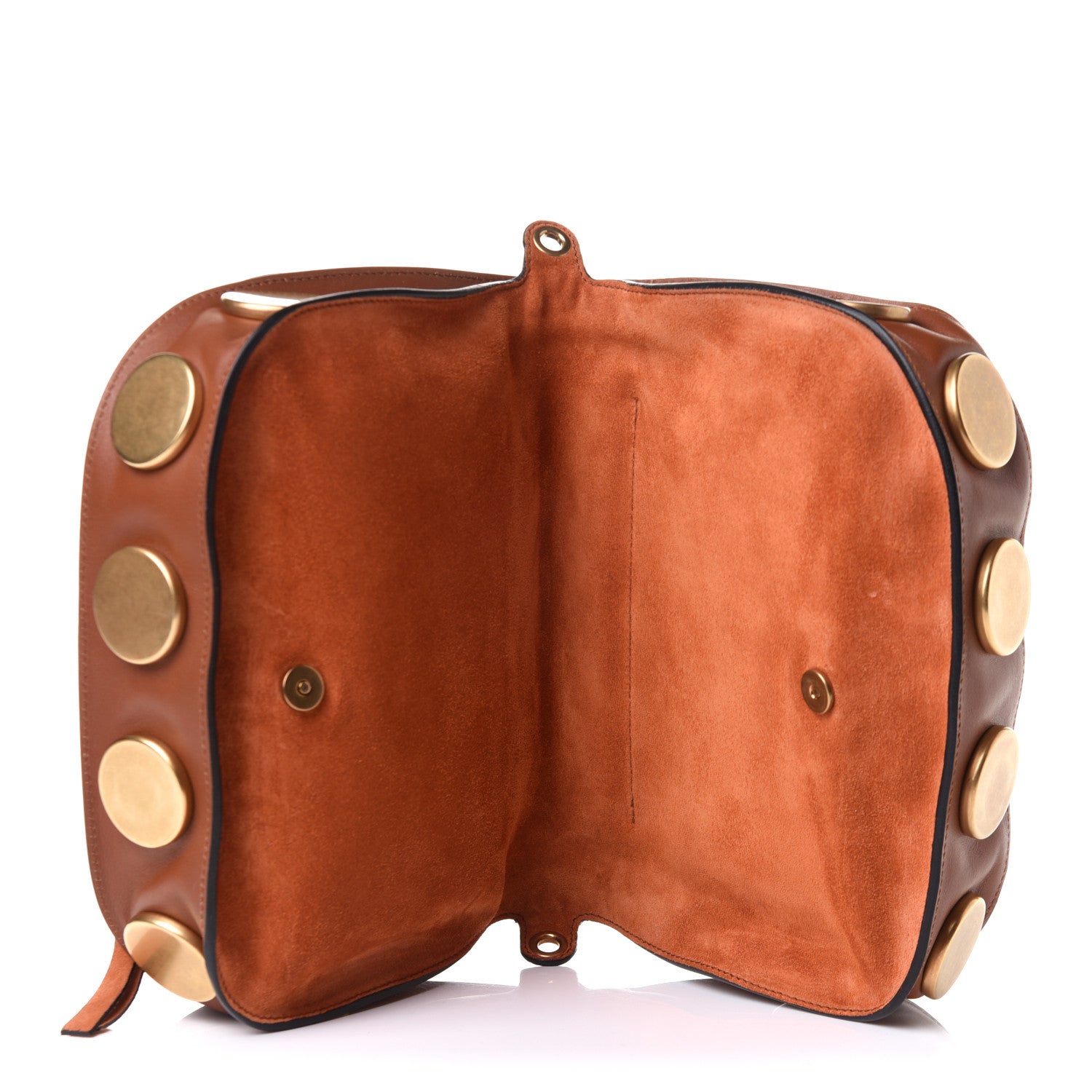 Chloe Suede Smooth Calfskin Kurtis Shoulder Bag Classic Tobacco 5 of 9