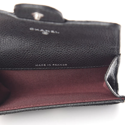 Chanel Caviar Quilted Flap Card Holder Wallet Black 5 of 9
