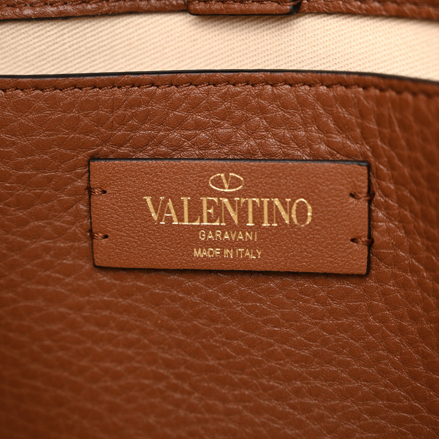 Raffia Calfskin Small Vlogo Signature Tote Natural Saddle Brown