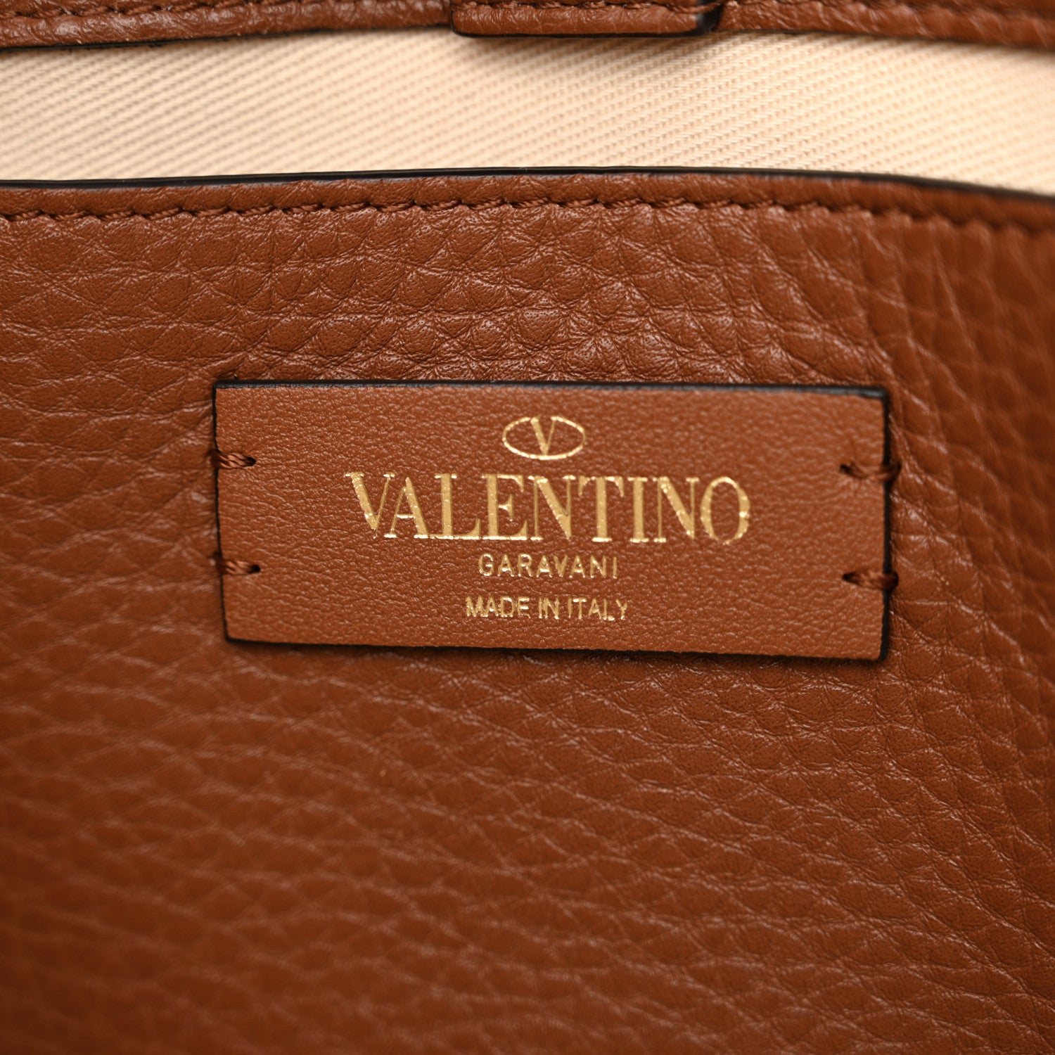 Valentino Garavani Raffia Calfskin Small Vlogo Signature Tote Natural Saddle Brown 6 of 11