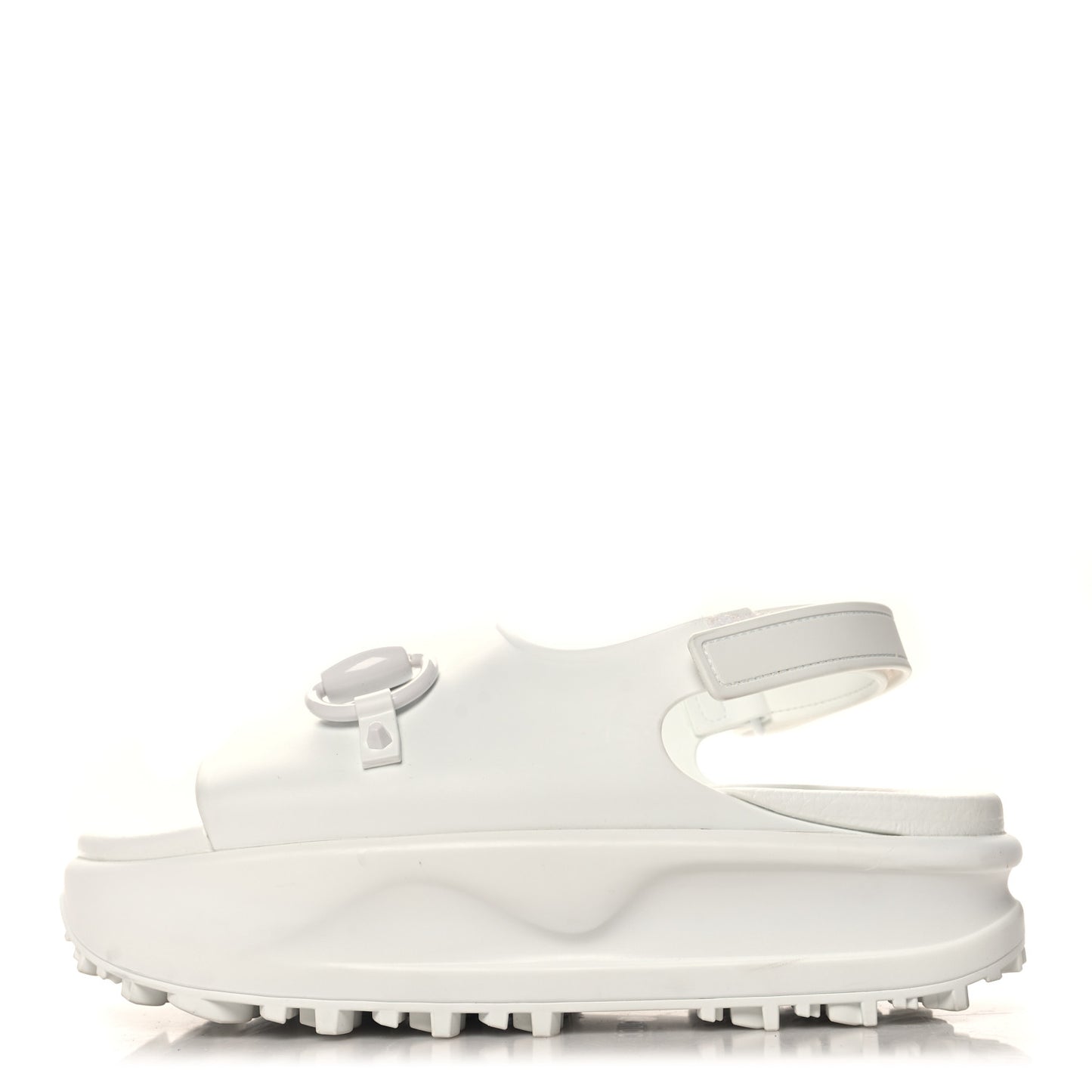 Soft Rubber Horsebit Touch Womens Strapped Sandals 39 Great White