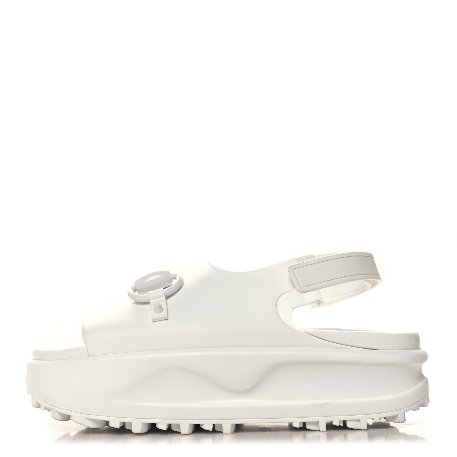 Gucci Soft Rubber Horsebit Touch Womens Strapped Sandals 39 Great White 1 of 9