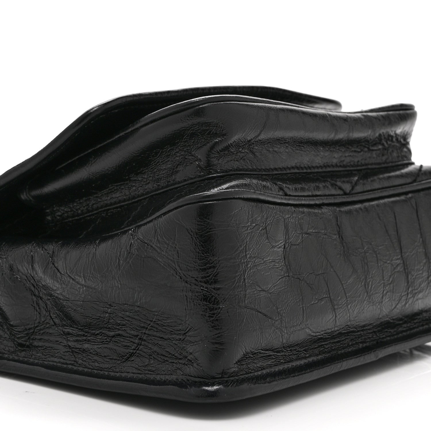 Saint Laurent Crinkled Calfskin Matelasse Monogram Baby Niki Chain Satchel Black 9 of 10