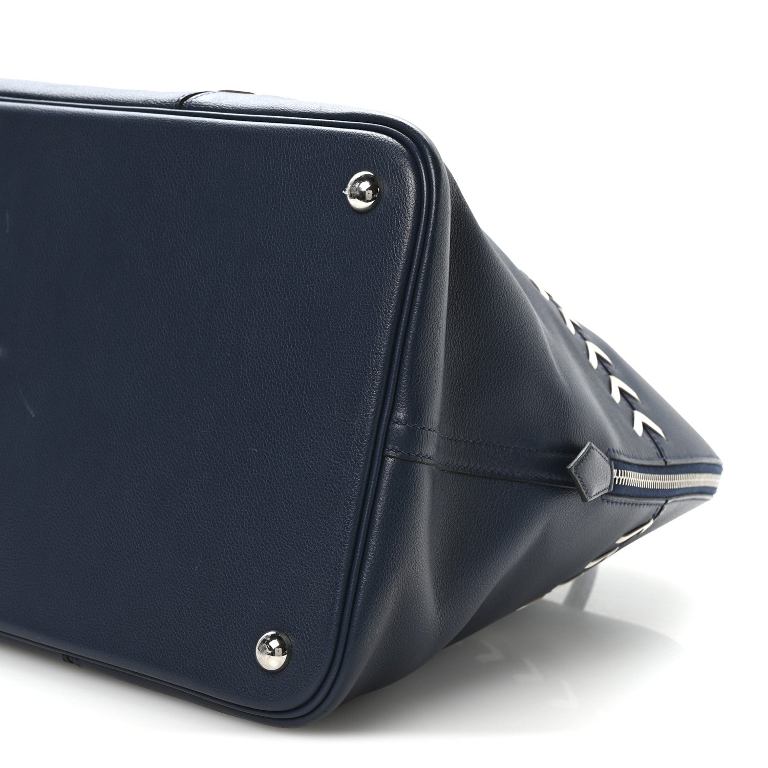 Hermes Evercolor 1923 Bolide 45 Baseball Bag Bleu De Malte Blanc 9 of 9
