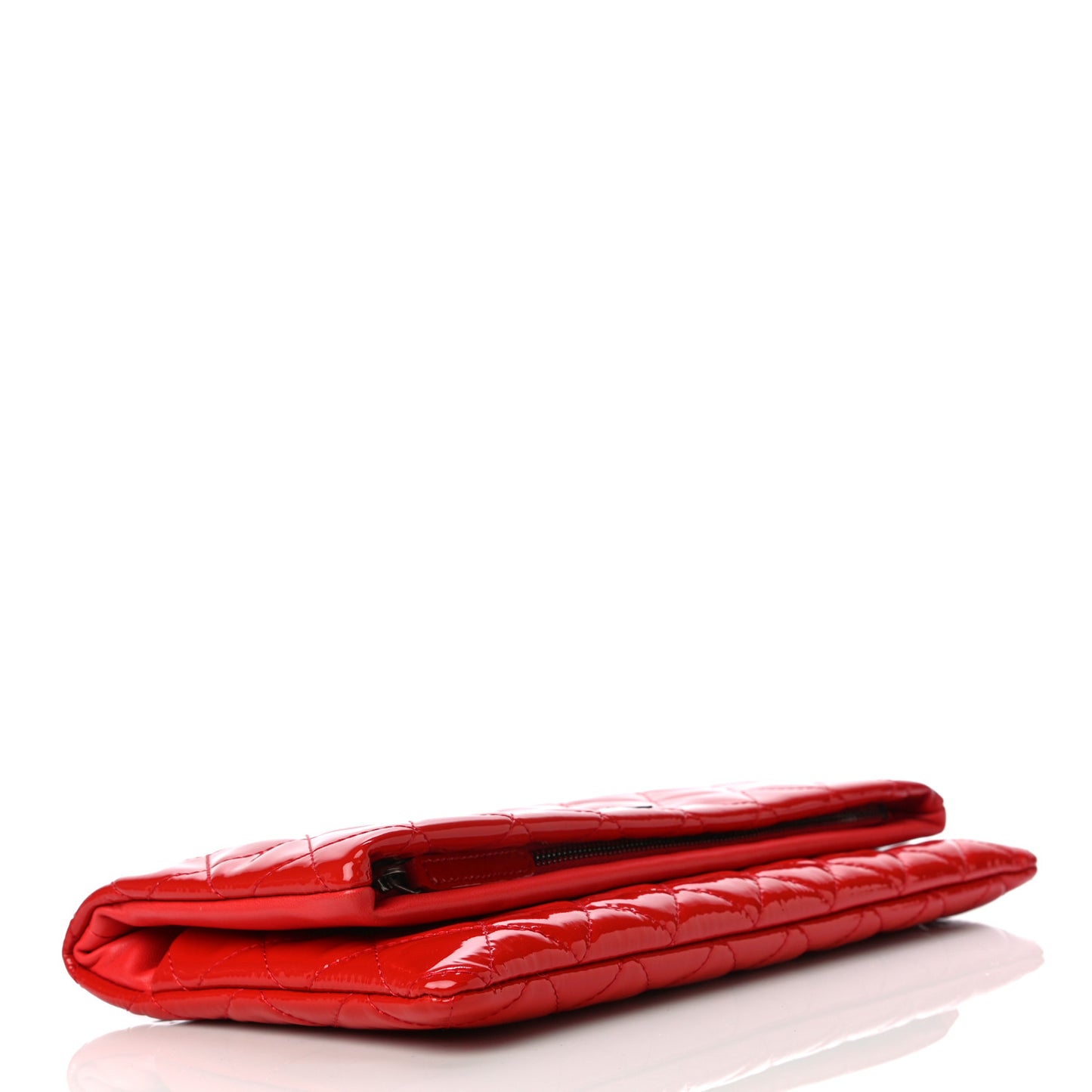 Patent Calfskin Quilted Beauty CC Clutch Red