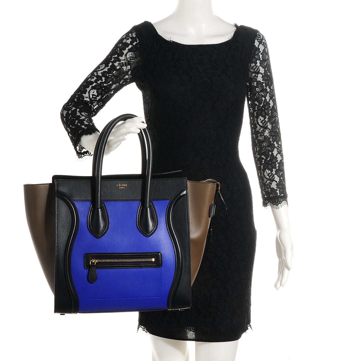 Smooth Calfskin Mini Tri-Color Luggage Indigo