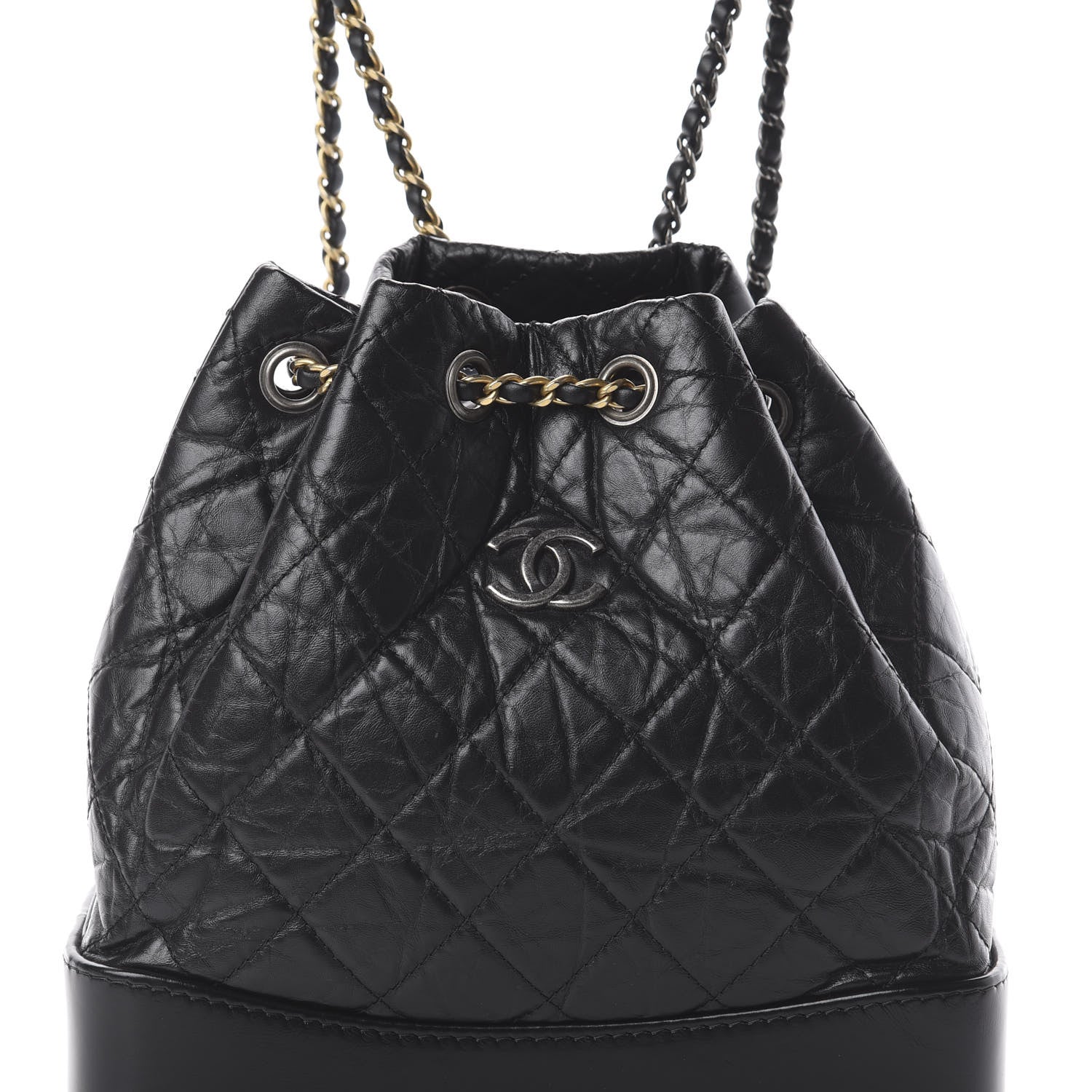 Chanel Aged Calfskin Quilted Small Gabrielle Backpack Black 9 of 9