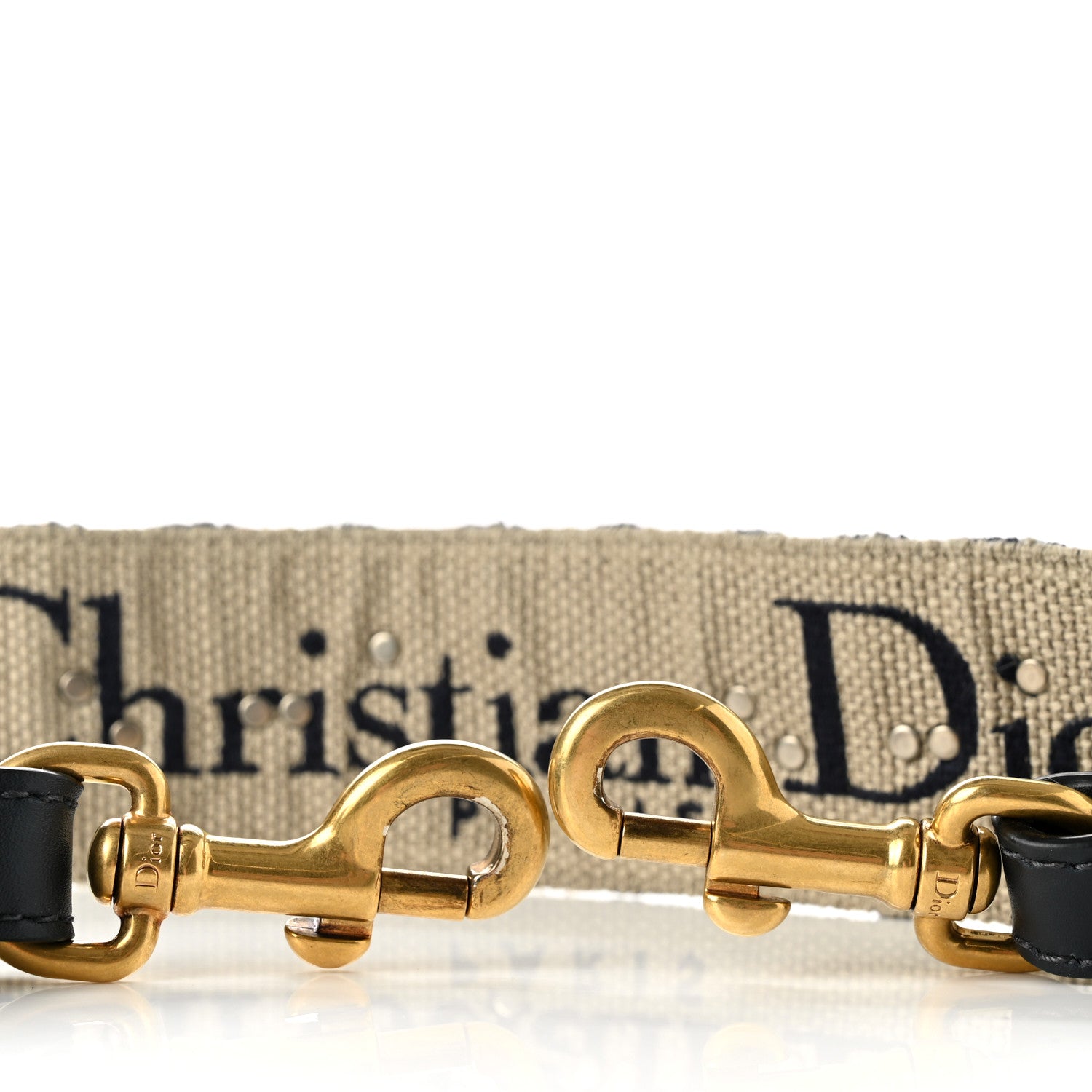 Christian Dior Oblique Studded Shoulder Strap Blue 3 of 3