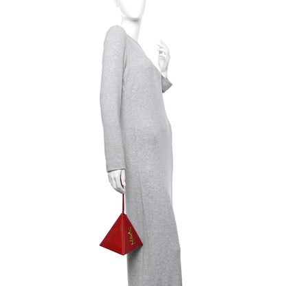 Saint Laurent Patent Pyramid Clutch Rouge Eros 2 of 9