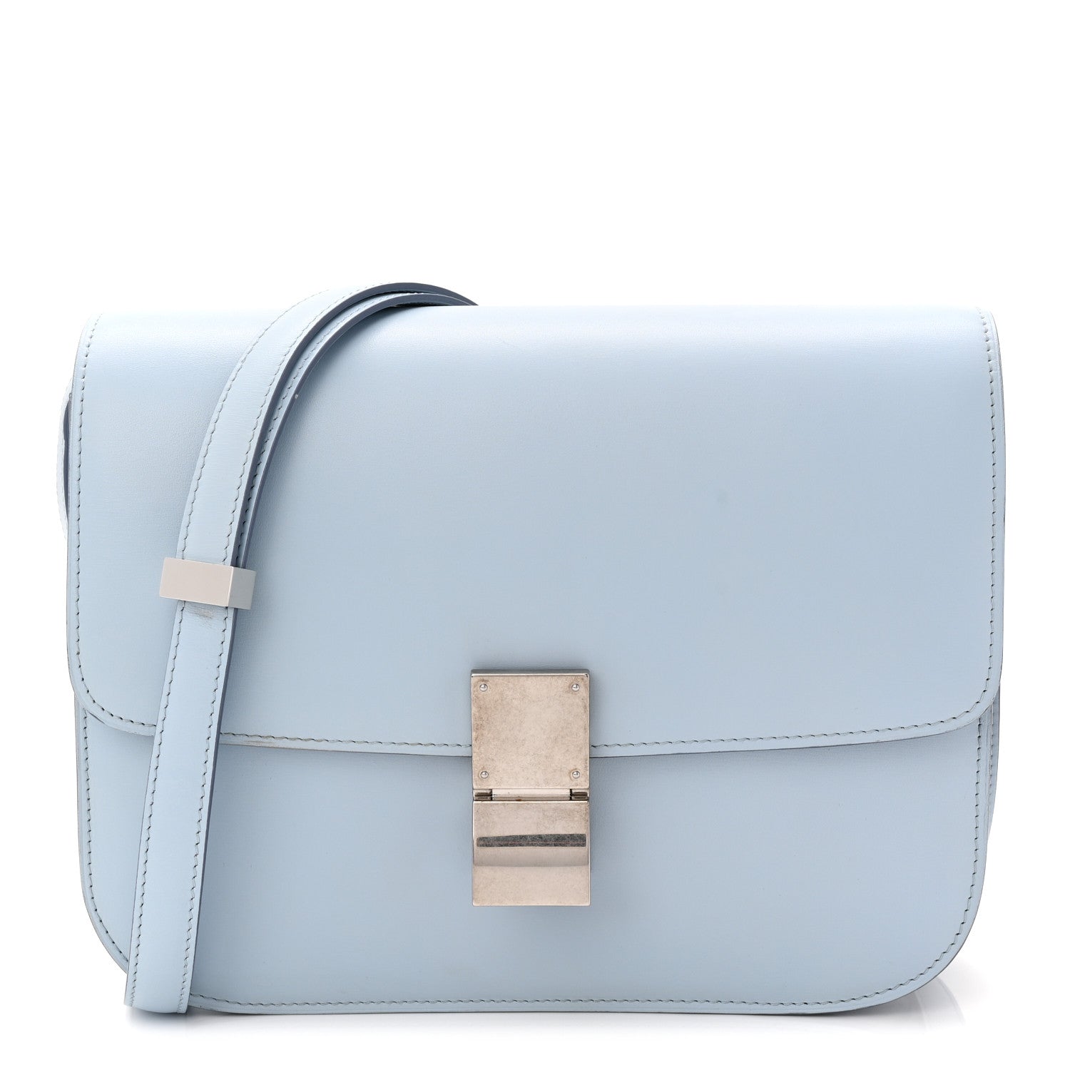 Celine Box Calfskin Medium Classic Box Flap Bag Pale Blue 1 of 10