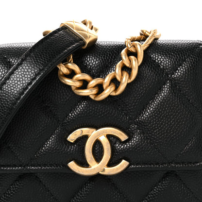 Chanel Caviar Quilted Bracelet On Chain Clutch Black 8 of 11