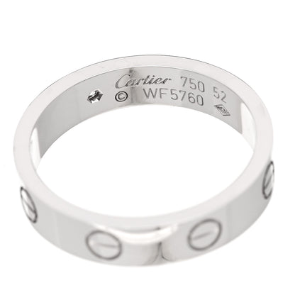 Cartier 18K White Gold Diamond 4mm LOVE Wedding Band Ring 52 6 4 of 4