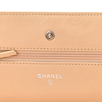 Chanel Lambskin Quilted Wallet On Chain WOC Beige 6 of 12