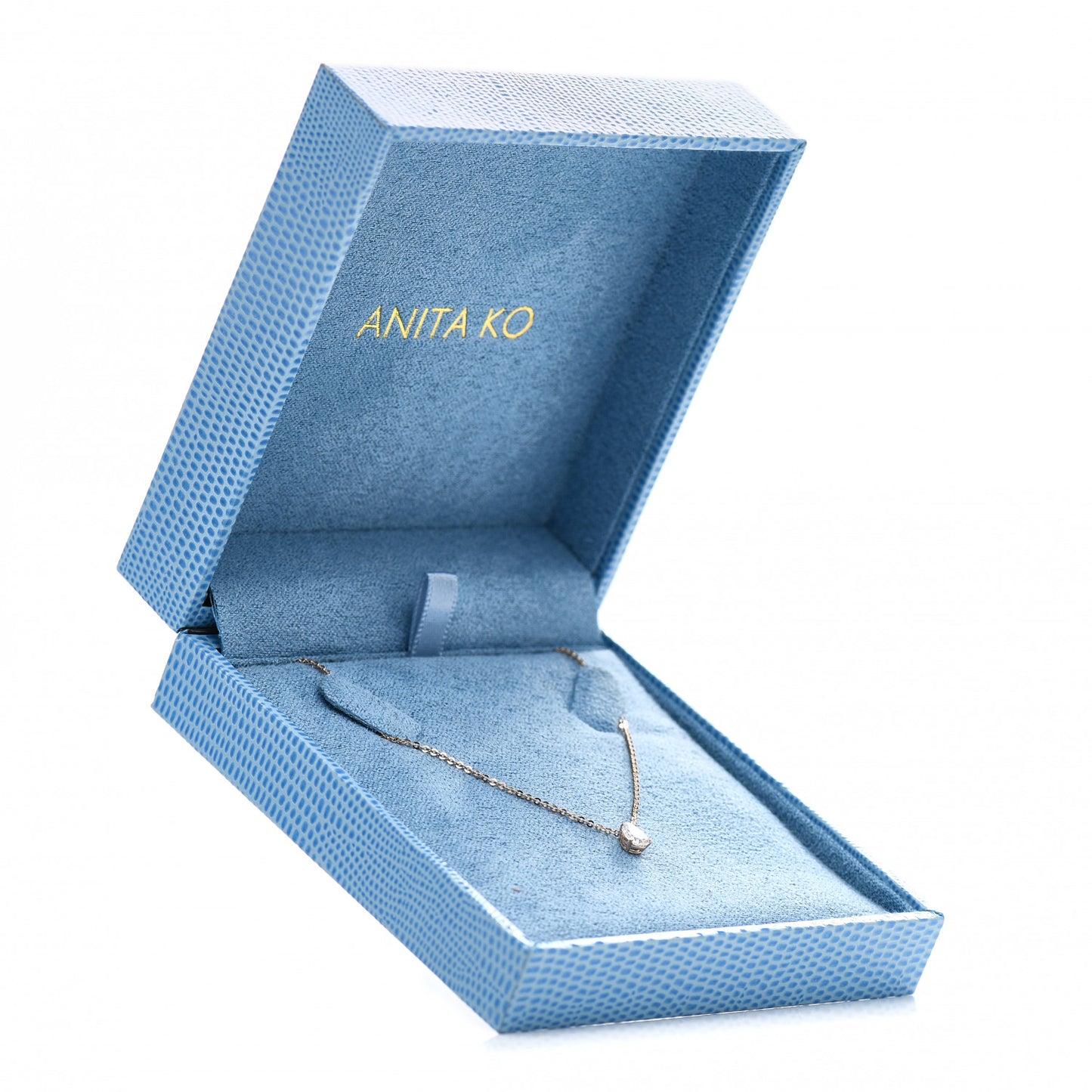 18K Rose Gold Diamond Pear Pendant Necklace