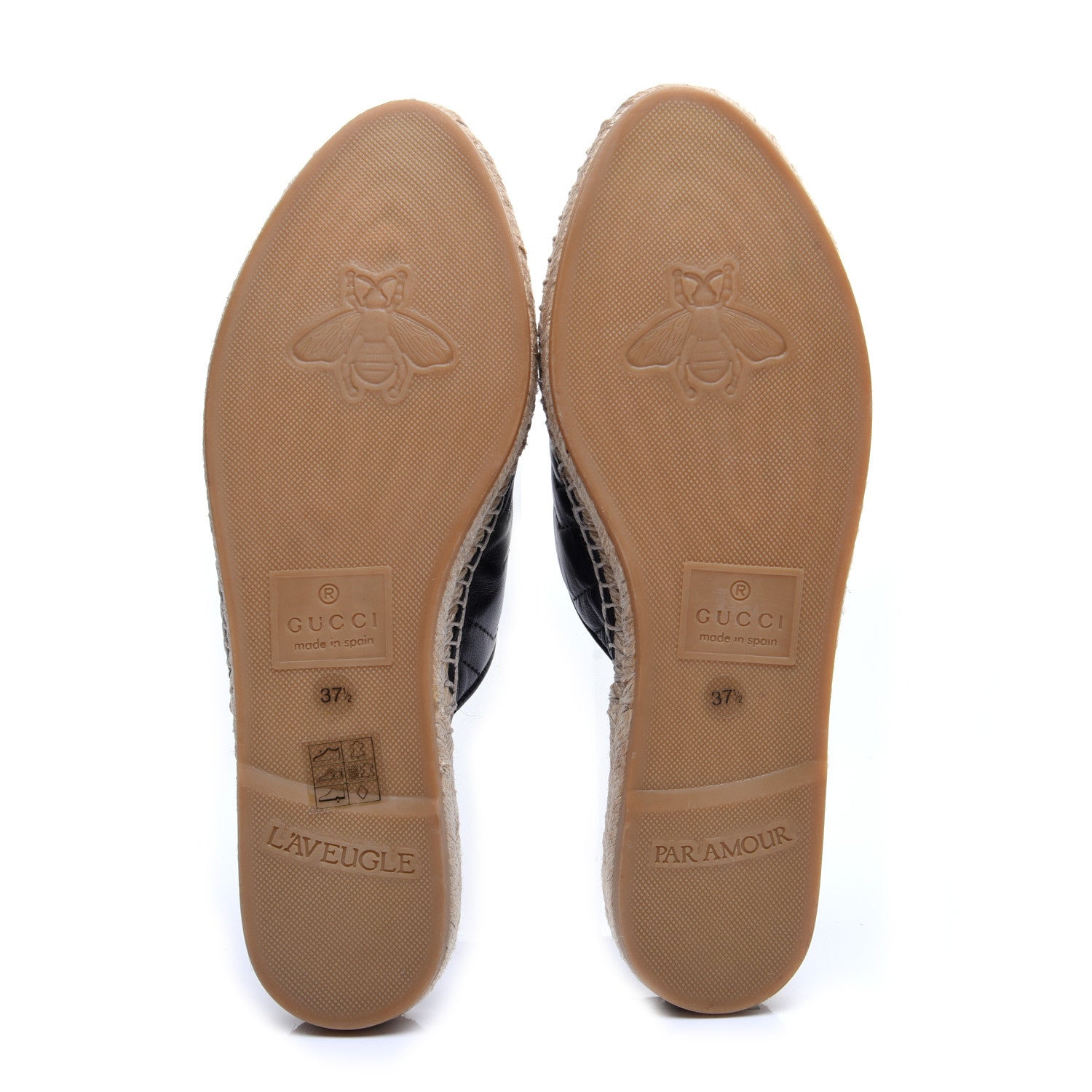 Gucci Nappa Matelasse GG Marmont Espadrille Slippers 37.5 Black 10 of 13