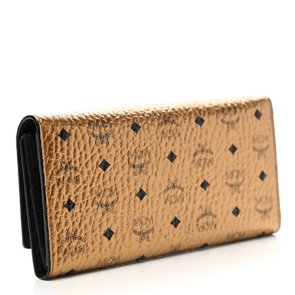 MCM Metallic Visetos Continental Flap Wallet Gold 3 of 10