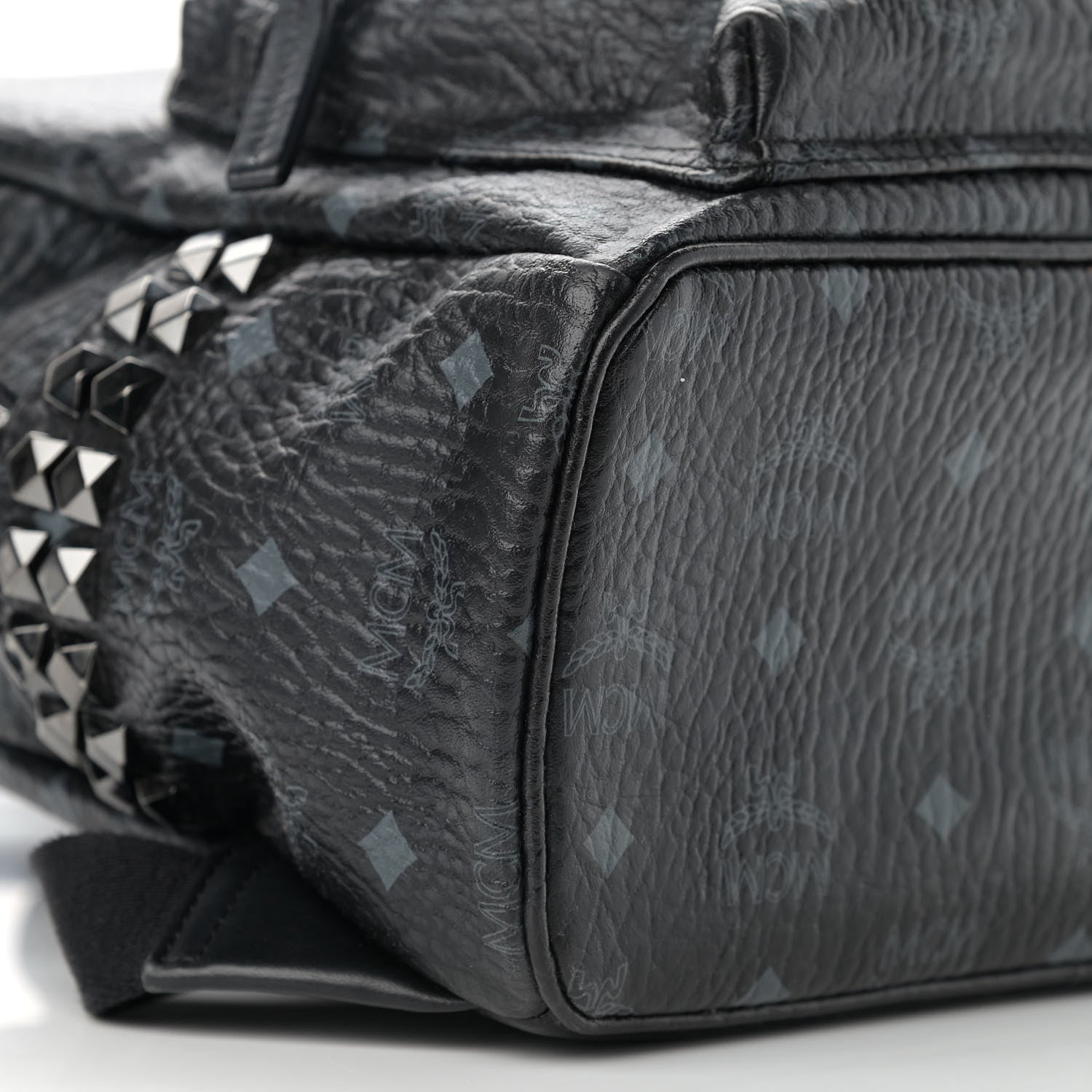 MCM Visetos Small Side Stud Stark Backpack Black 9 of 12
