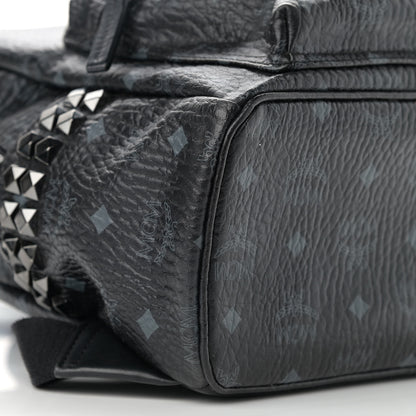 MCM Visetos Small Side Stud Stark Backpack Black 9 of 12