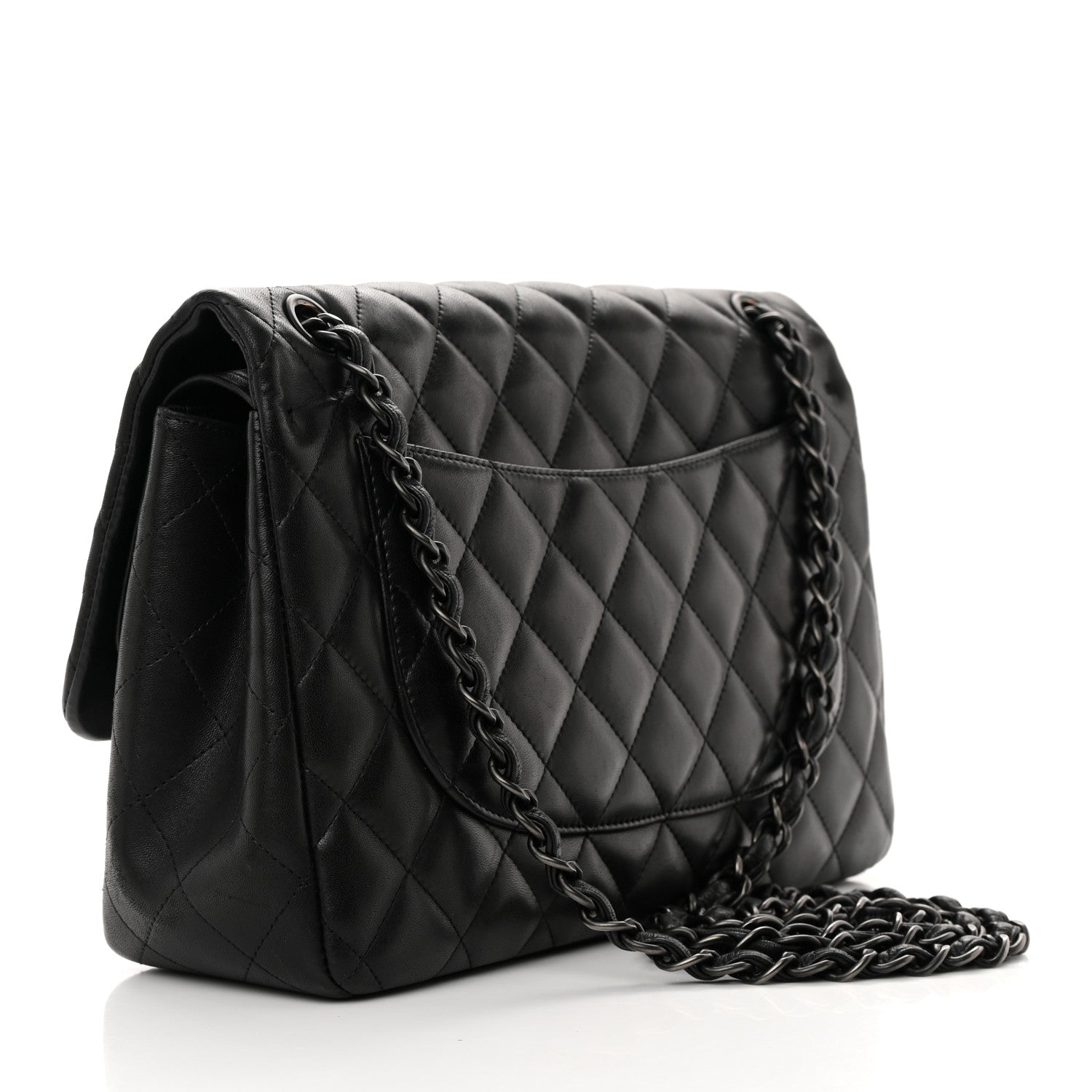 Chanel Lambskin Quilted Jumbo Double Flap So Black 3 of 14