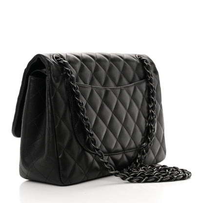 Chanel Lambskin Quilted Jumbo Double Flap So Black 3 of 14
