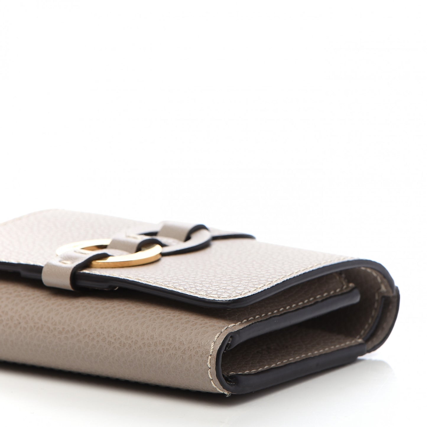 Grained Calfskin Small Darryl Trifold Wallet Motty Grey