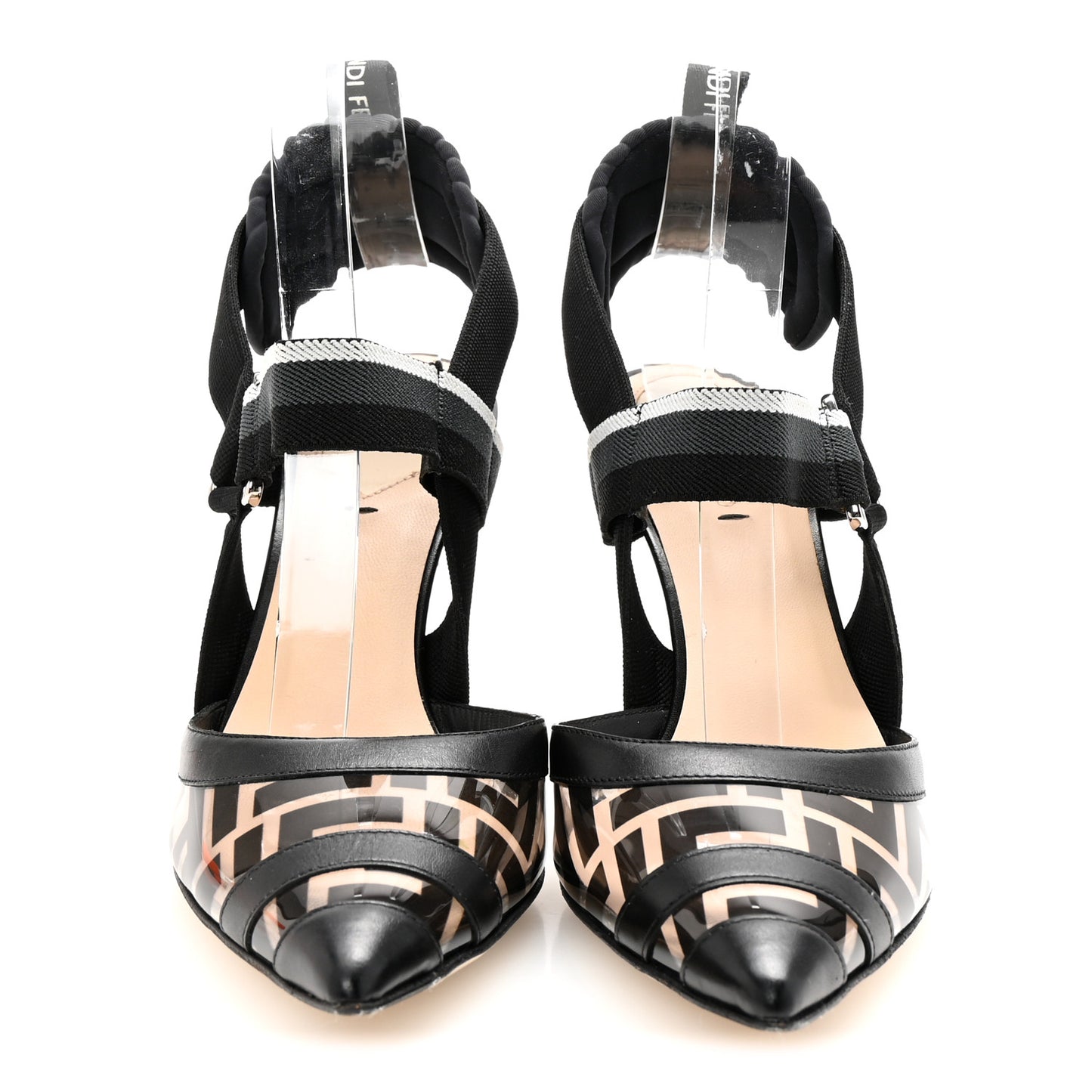 PVC Vitello FF Colibri 85mm Slingback Pumps 36.5 Transparent Black