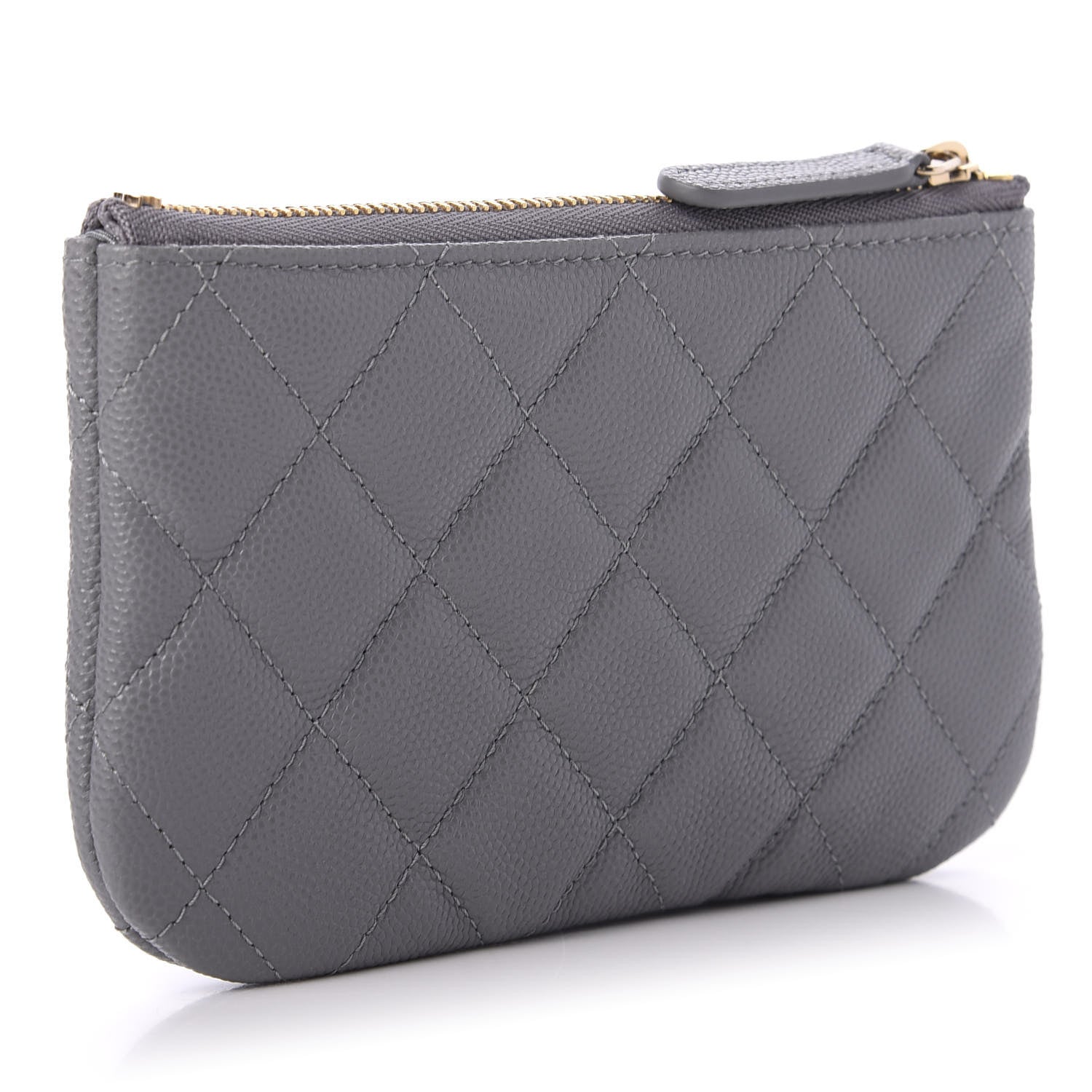 Chanel Caviar Quilted Small Cosmetic Case Grey 3 of 10