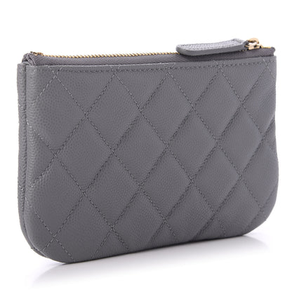 Chanel Caviar Quilted Small Cosmetic Case Grey 3 of 10