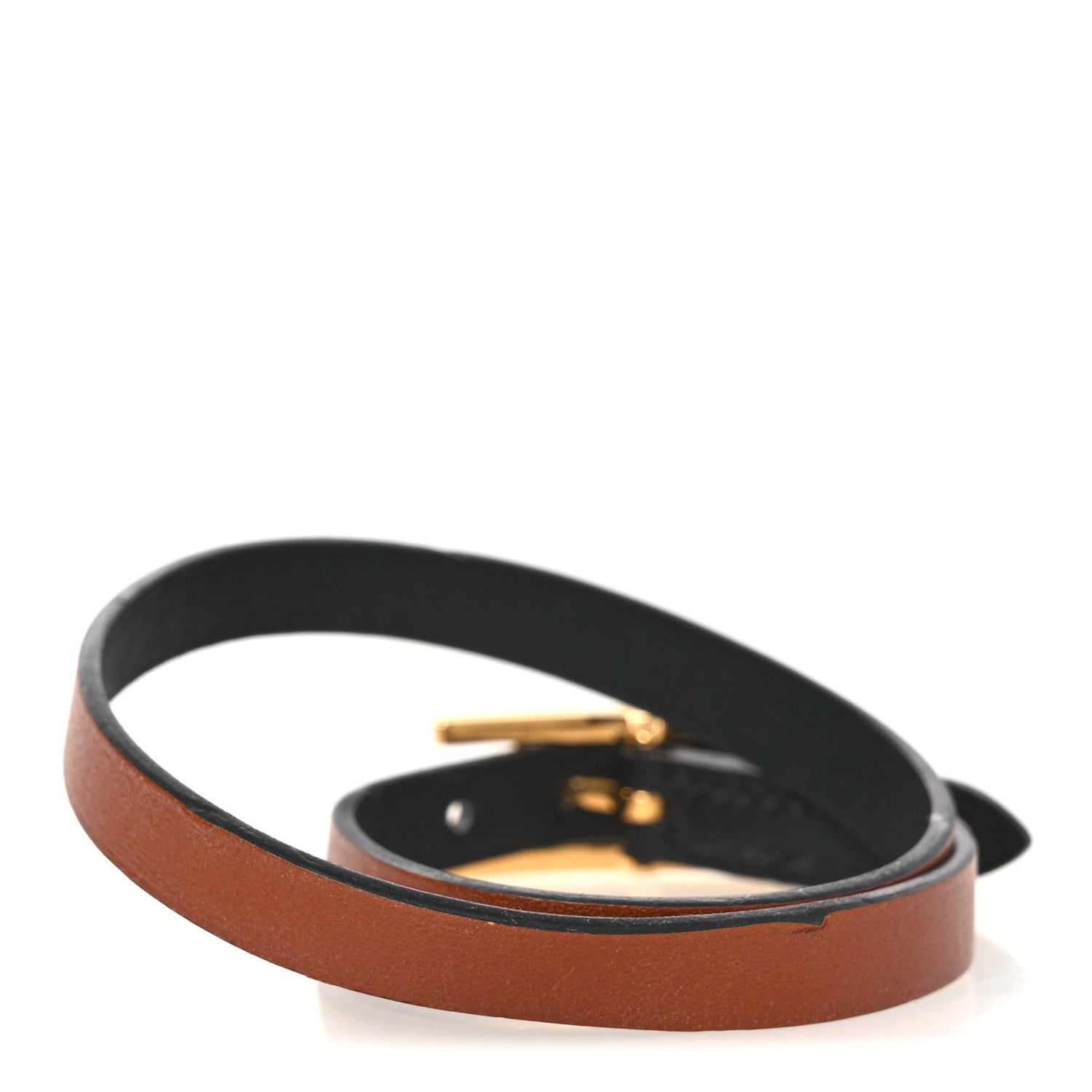 Hermes Swift Tadelakt Behapi Double Tour Reversible Bracelet T2 Black Fauve 5 of 9