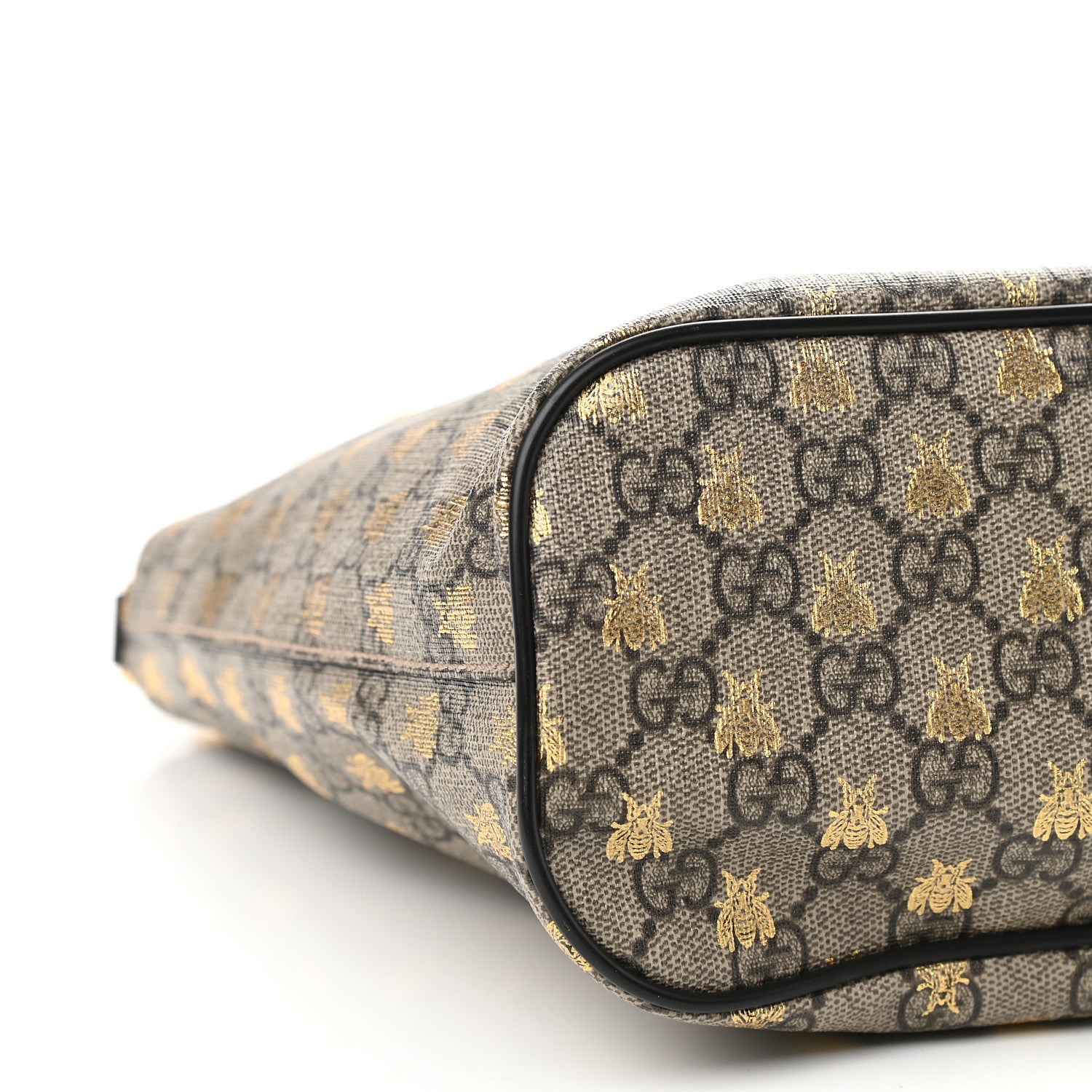 Gucci Soft GG Supreme Monogram Bees Small Crossbody Tote Beige Oro Black 8 of 9