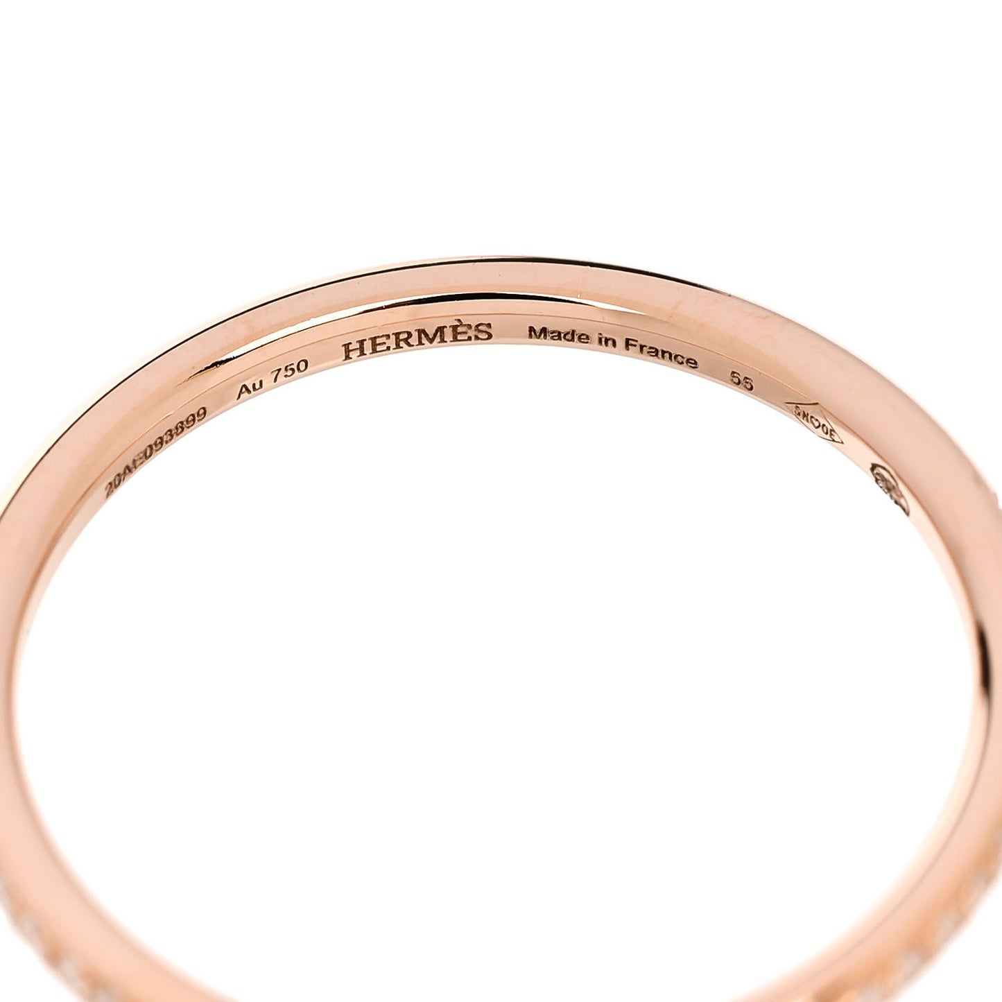 18K Rose Gold Diamond Kelly Clochette Ring 55 7.25