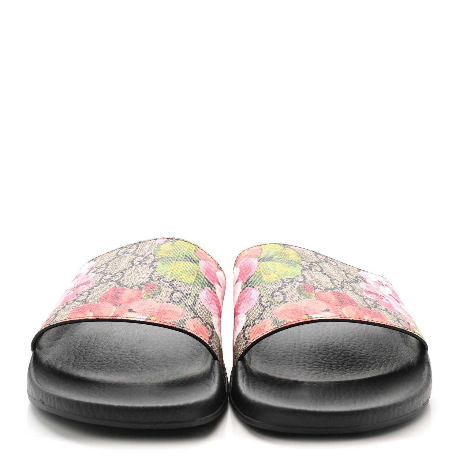 Gucci GG Supreme Monogram Blooms Slide Sandals 41 Beige Multicolor 3 of 8