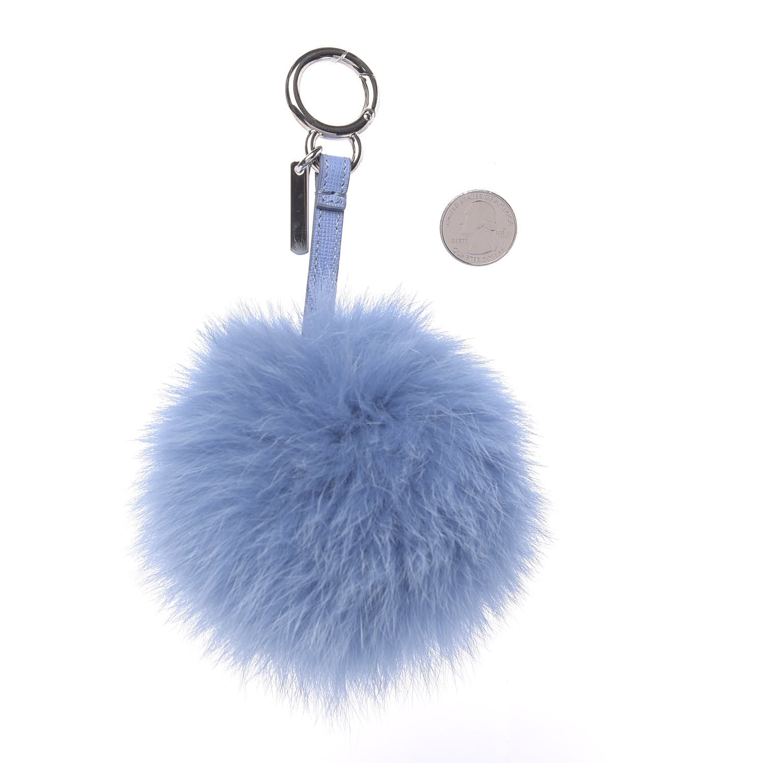 Fendi Fox Fur Vitello Elite Pom Pom Bag Charm Nebula 2 of 3