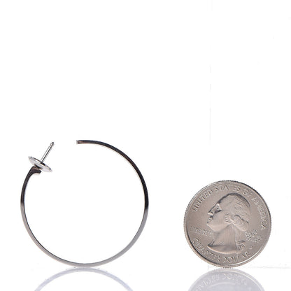 Cartier 18K White Gold Large LOVE Hoop Earrings 2 of 9