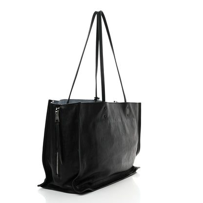 Prada Glace Calfskin Etiquette Shopping Bag Black Astrale 3 of 12