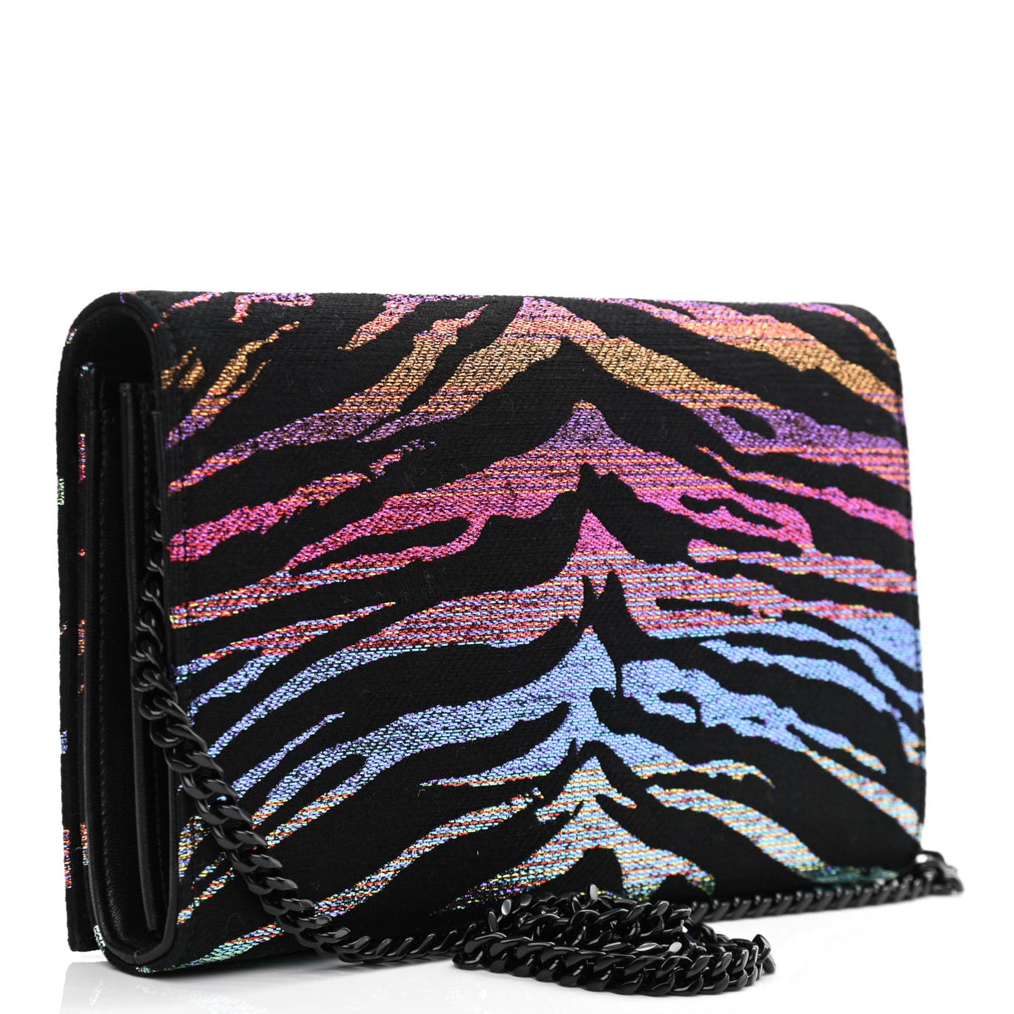 Tiger Burnout Monogram Chain Wallet Multicolor
