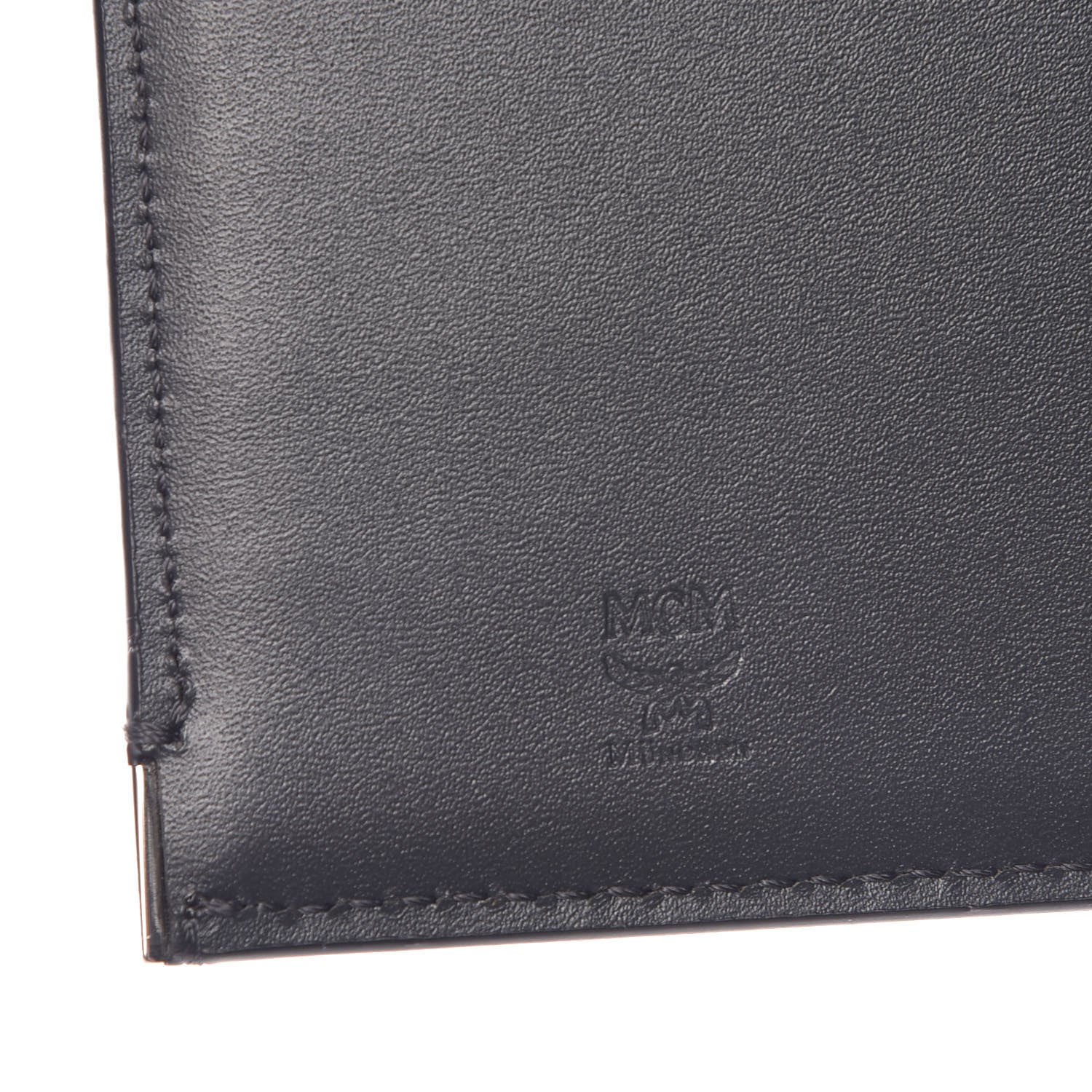 MCM Calfskin Bifold Long Wallet Phantom Gray 6 of 9