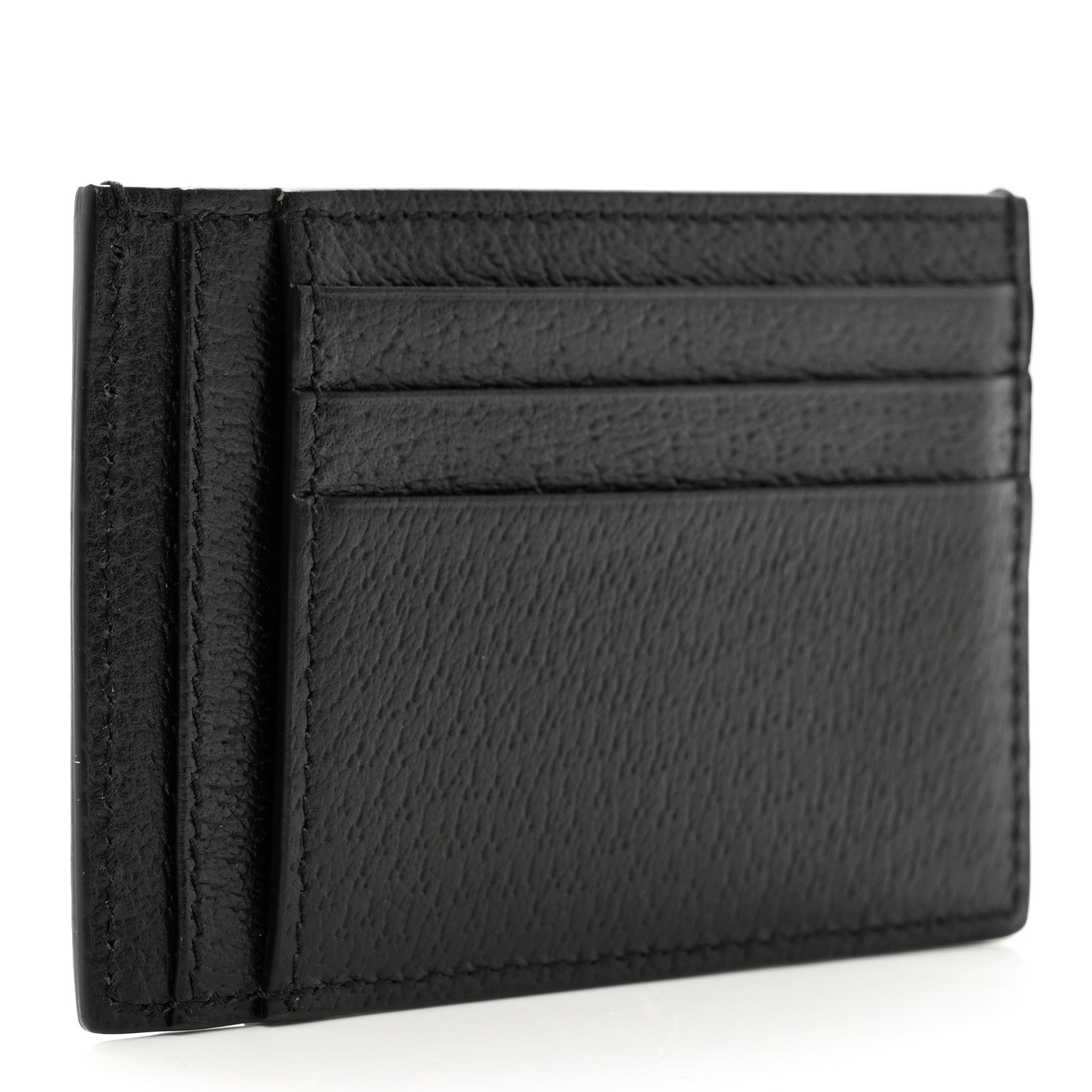 Gucci Textured Dollar Calfskin Resin Monochrome GG Marmont Card Holder Black 3 of 6