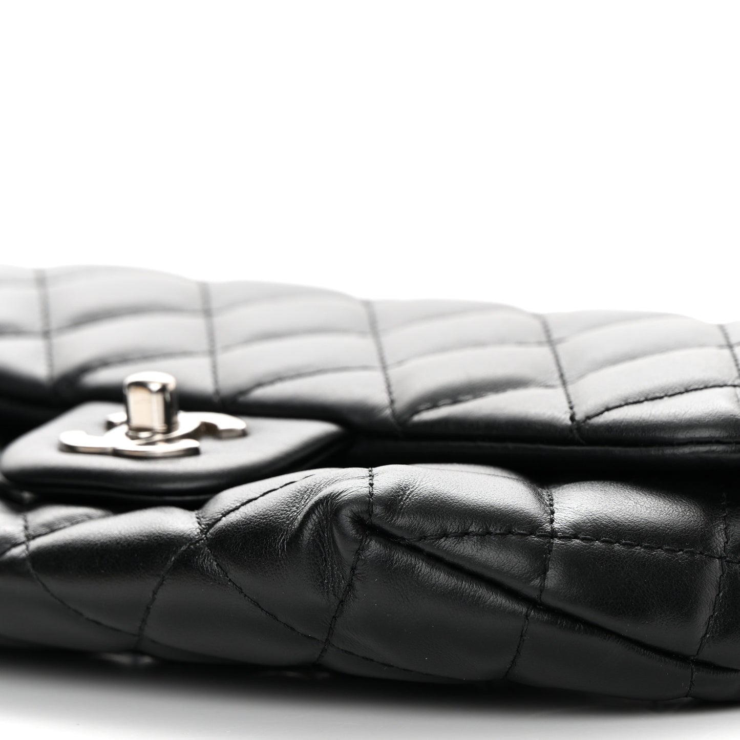 Calfskin Quilted CC Uniform Flap Belt Bag Black